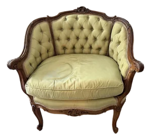 Late 20th Century French Provincial / Louis XV Style Bergère Armchair