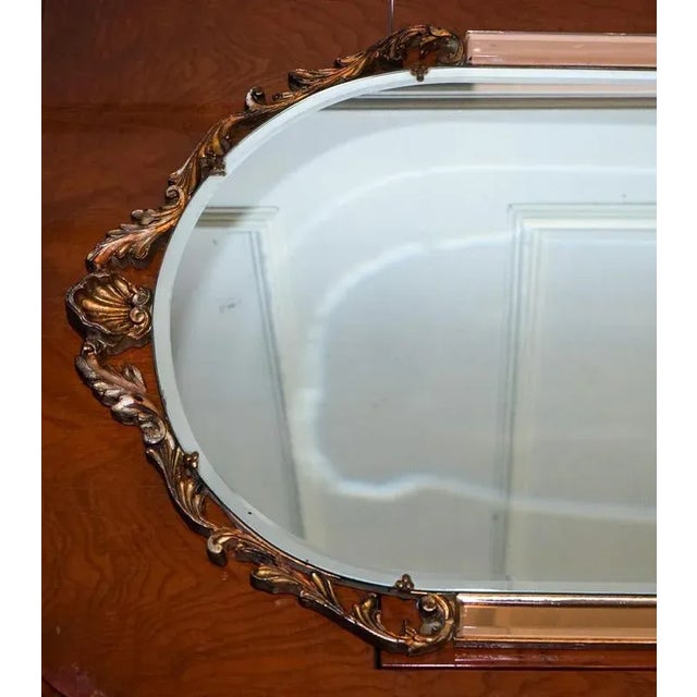Vintage Art Deco Style Mirror with Beveled Peach Glass Panels by Atsonea, 1960s For Sale - Image 4 of 17