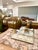 Vintage Patinated Brass Adjustable Dome Floor Pharmacy Lamp With White Enamel Interior Shade For Sale - Image 4 of 7
