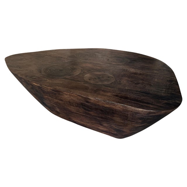 Andrianna Shamaris Single Charred Minimalist Teak Wood Coffee Table For Sale - Image 15 of 18