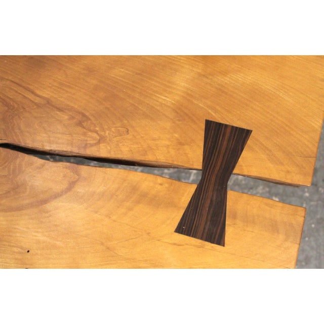 Brown Mid 20th Century Live Edge Coffee Table W/ Butterfly Notch For Sale - Image 8 of 11