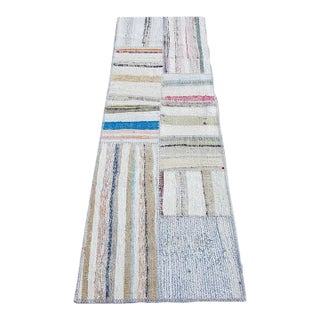 Mid 20th Century Turkish Stripe Kilim Runner For Sale