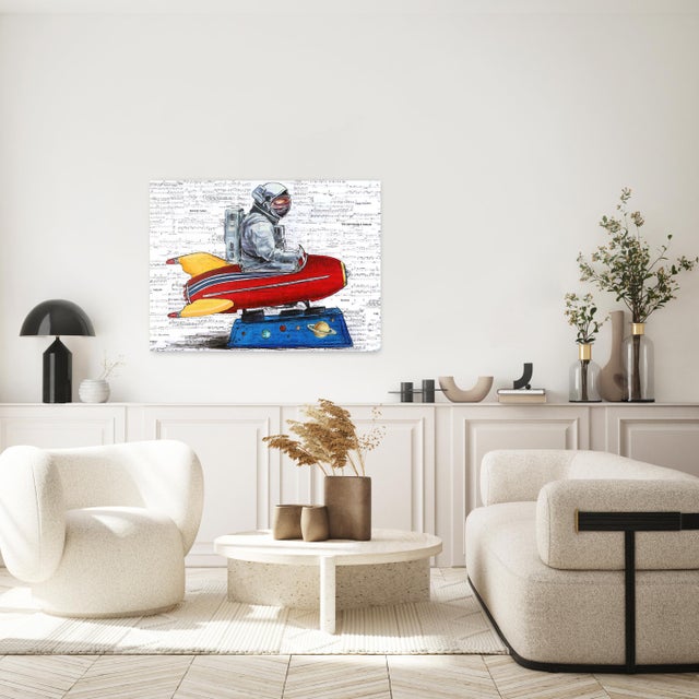 White An Undying Wonderment - Original Figurative Mixed Media Painting on Wood Panel by Robert Lebsack For Sale - Image 8 of 9