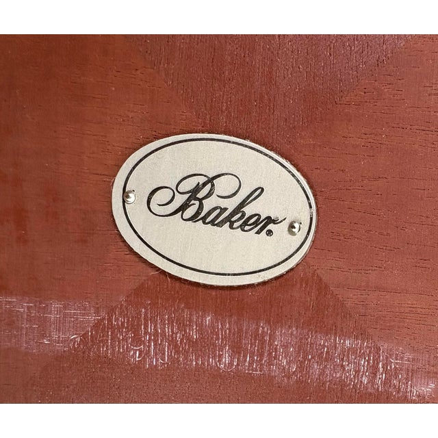 Wood Mid-Century Vintage Walnut and Brass Side Table by Baker Furniture For Sale - Image 7 of 10