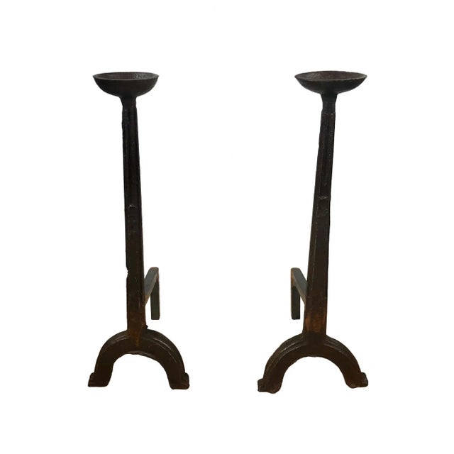 17th Century Forged Iron Andirons - a Pair For Sale - Image 4 of 4
