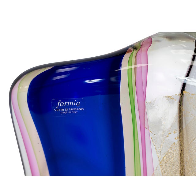 Vintage Italian Handmade Sommerso Murano Glass Vase by Giuliano Mian For Sale - Image 5 of 8