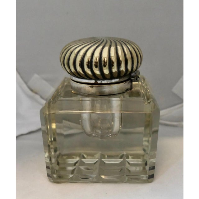 American Early 20th Century Large Crystal Inkwell For Sale - Image 3 of 10