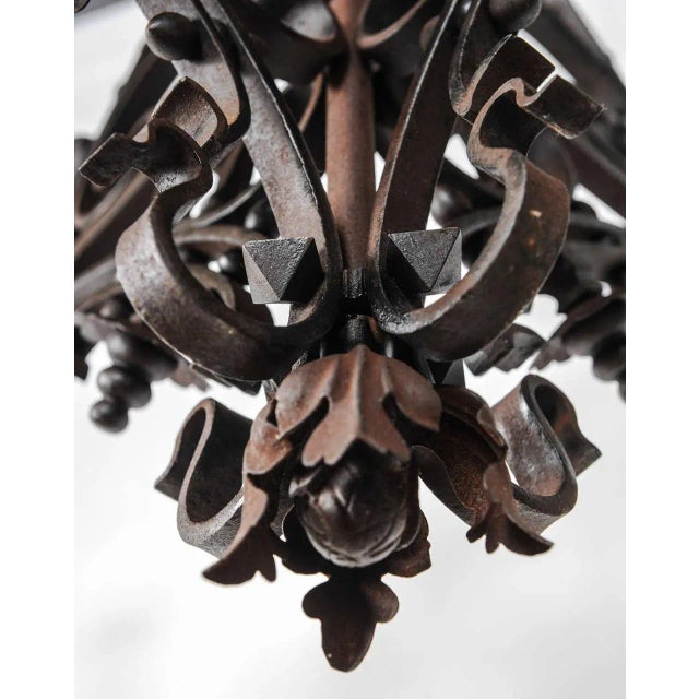 Early 20th Century Wrought Iron Church Chandelier, 1890s For Sale - Image 10 of 11