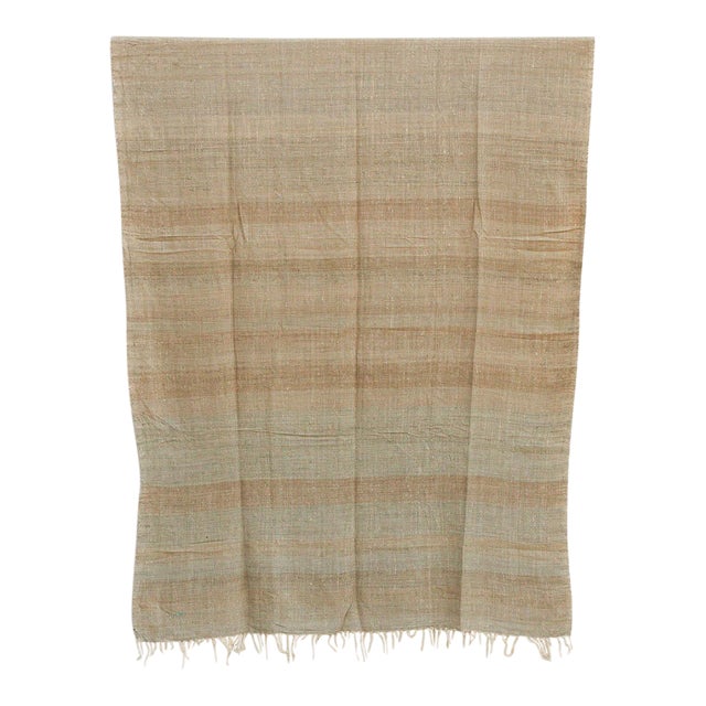 Organic Peace Silk Throw, River Bed Stripes For Sale