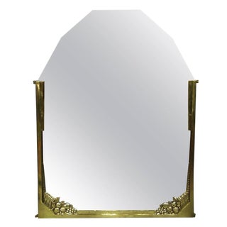 French Art Deco Brass Mirror For Sale