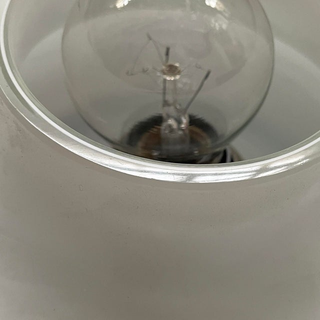 Italian Modern Round Wall Lamps in Opaline Glass, 1970s, Set of 2 For Sale - Image 6 of 11
