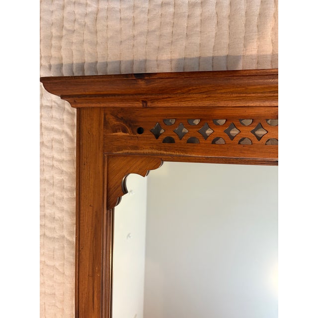 1990s Pennsylvania House Cherry Wood Cornice Top Mirror For Sale - Image 5 of 12