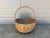 Early 20th Century Splint Oak Egg Gathering Basket With Green Woven Detail For Sale In South Bend - Image 6 of 11