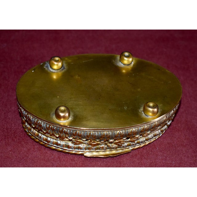 Antique Bronze Casket Box French Ormolu Jewelry Hand Painted Enamel Portrait For Sale - Image 18 of 18