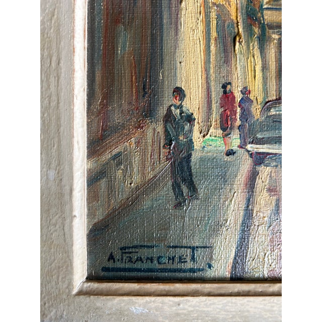 Paint Vintage 1950’s French Oil Painting “A View of Paris” by A. Franchet For Sale - Image 7 of 9