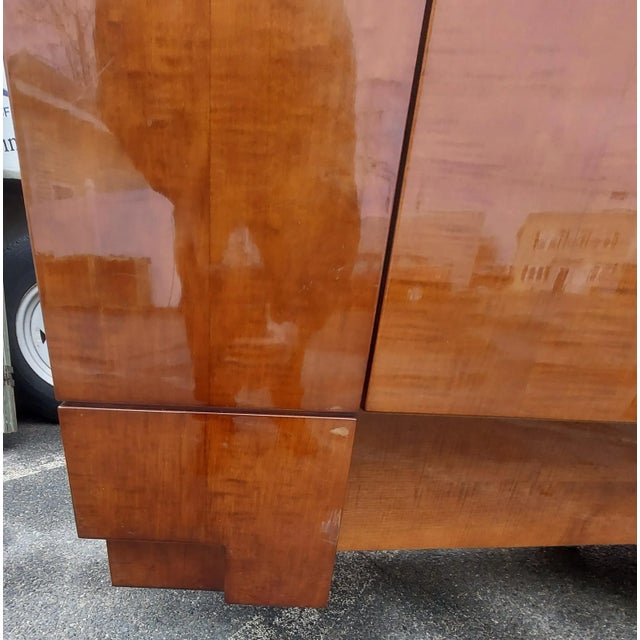 Red 1980s Designer Custom Made Mahogany Glass Top Credenza For Sale - Image 8 of 10