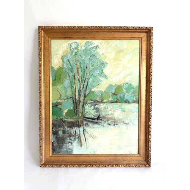 1960s French Impasto Oil Painting in Gilt Frame For Sale In Los Angeles - Image 6 of 9