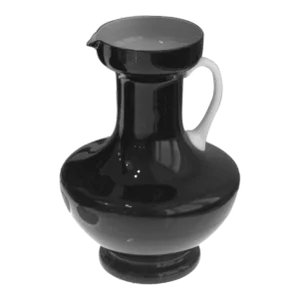 Vintage Italian Glass, Black & White Italian Cased Glass Pitcher, Attributed to Empoli