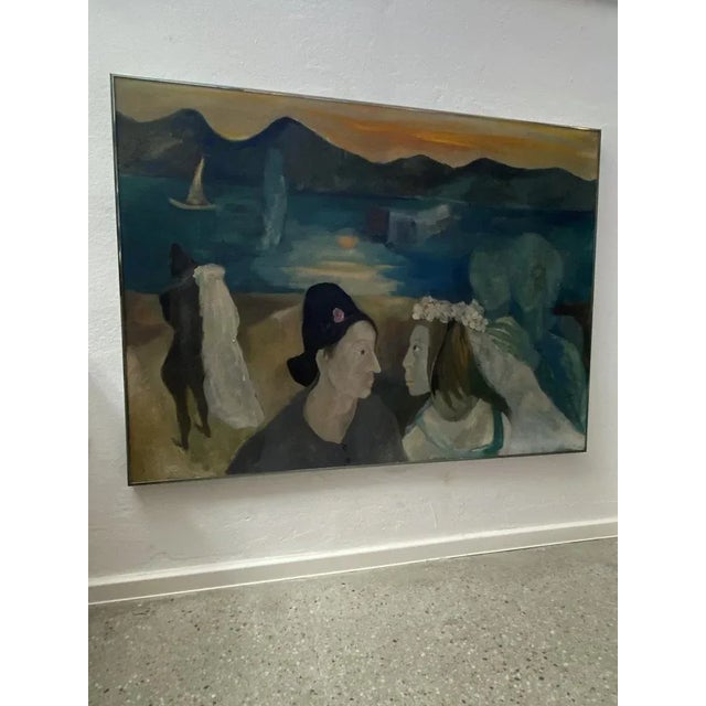 Lena Ulbricht, Wedding in a Mystical Landscape, Oil on Canvas, 1984 For Sale - Image 3 of 10