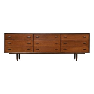 1960s Danish Modern 84" Long Teak Dresser For Sale