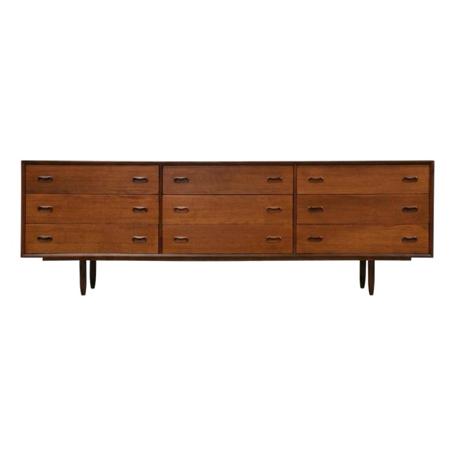 1960s Danish Modern 84" Long Teak Dresser For Sale