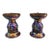 Pair of Vintage Chinese Cloisonné Enamel Candlesticks - 985g For Sale