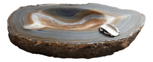 Agate and Silver Ashtray, Spain, 1970s