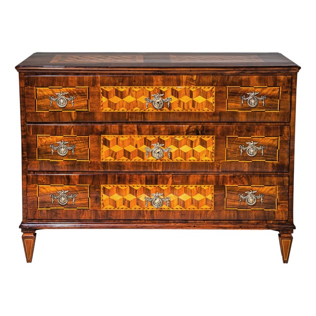 Louis XVI Marquetry Chest of Drawers, 1700s For Sale