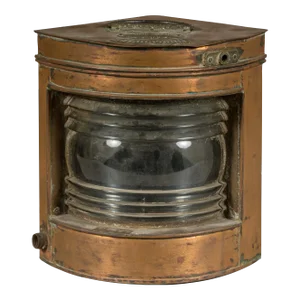 Nautical Tung Woo Starboard Ship Navigation Copper Lantern with Label