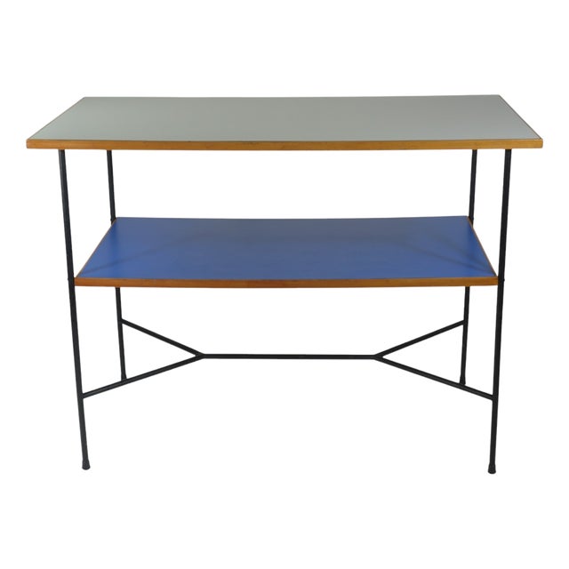 Mid-Century Modern Italian Blue Formica Table by Giulio Zappa, 1950 For Sale