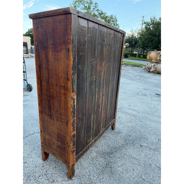 Antique 19th-Century Chinese Elmwood Multi-Door Armoire & Wedding Cabinet For Sale - Image 4 of 11