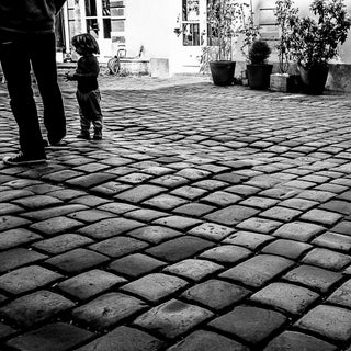 "Paris Cafe De La Gare 2014" Contemporary Black and White Photograph by David Rubin 24"x20" For Sale