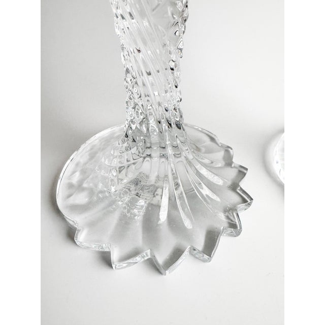 Transparent Waterford Crystal “Sea Jewel” Candlesticks – Pair With Original Box For Sale - Image 8 of 10