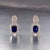 Metal Natural Sapphire Diamond Earrings 14k W Gold 2.84 TCW Certified For Sale - Image 7 of 13