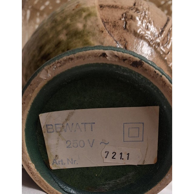 Beige Vintage Table Lamp with Ceramic Base by Bewatt, 1970s For Sale - Image 8 of 9