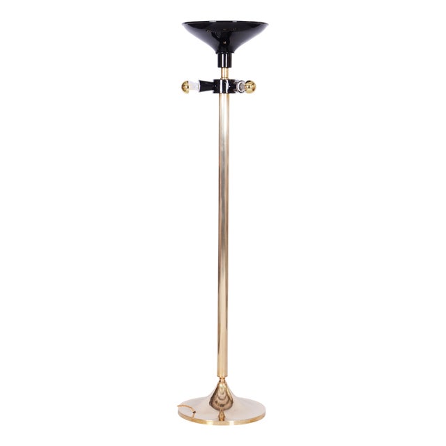 Mid-Century Brass Floor Lamp attributed to Kamenický Šenov, 1960s For Sale