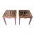 Late 20th Century Peruvian Reverse-Painted Glass Top Gilt Border Wood Side Tables Pair For Sale