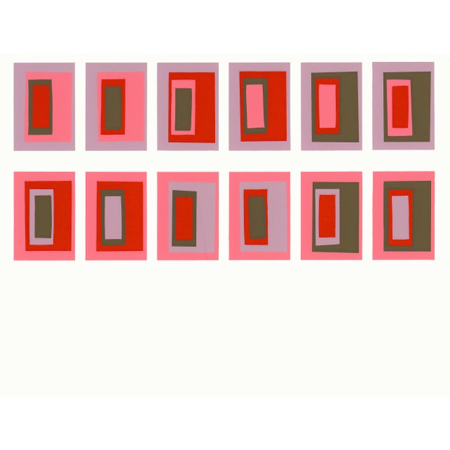 Josef Albers 1963 "Interaction of Color" Folder Xvi-2 Left Side Silkscreen Print For Sale