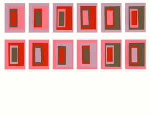 Josef Albers 1963 "Interaction of Color" Folder Xvi-2 Left Side Silkscreen Print