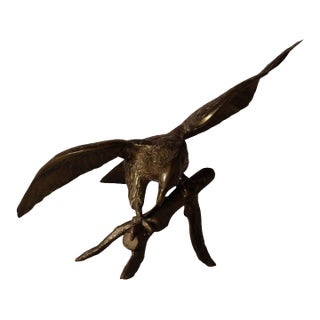 20th Century French Brass Eagle Sculpture For Sale