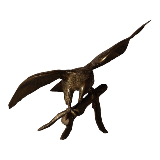 20th Century French Brass Eagle Sculpture For Sale