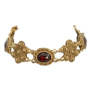 Early 20th Century Bohemian Garnet Bracelet For Sale