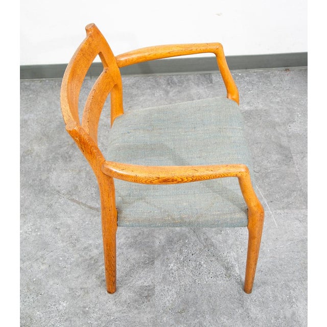 Niels Otto Møller Mid Century Danish Modern Dining Chair Niels j.l Moller #67 Oak Denmark Armchair For Sale - Image 4 of 12