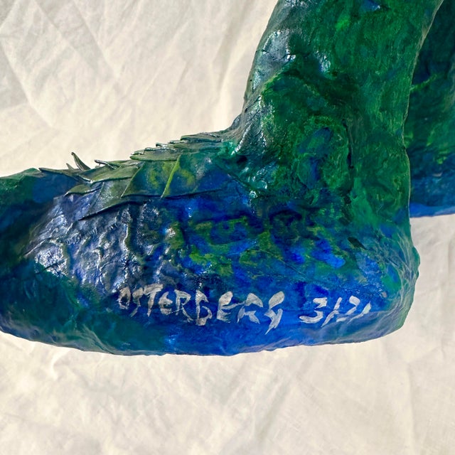 Whimsical Paper Mache' Dragon Sculpture by Artist James C. Osterberg For Sale - Image 11 of 11