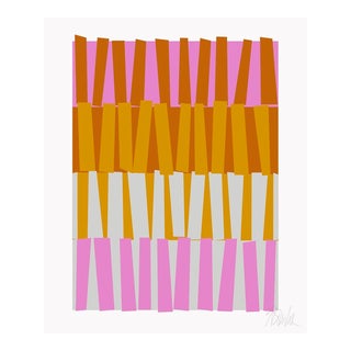 Color Rhythm in Pink and Carmel Fine Art Print 20" X 24" by Liz Roache For Sale