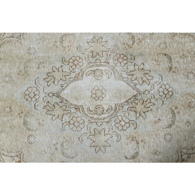 Beige 1970s Vintage Persian Handmade Wool Cotton Beige Area Rug For Sale - Image 8 of 11