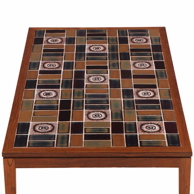 Mid 20th Century Danish Teak Tile-Top Coffee Table For Sale - Image 4 of 6