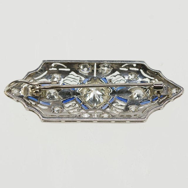 Art Deco Early 20th Century Platinum Art Deco Brooch For Sale - Image 3 of 3