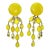 1980's Yellow Glass Dangle Earrings, a Pair For Sale