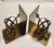 Elevate your library, home office, or study with this striking pair of vintage heavy cast brass bookends. Designed in the...